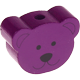 Motivpärla – björn : purpurlila