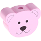 Perles avec motif – ours : rose