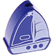 Motivpärla – båt : mörkblå