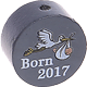 Motivperle – "Born 2017" : grau