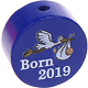 Motivpärla – "Born 2019" : mörkblå
