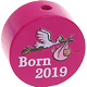 Motivpärla – "Born 2019" : mörkrosa