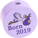 Motivpärla – "Born 2019" : ljuslila