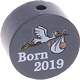 Motivpärla – "Born 2019" : grå