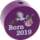Motivpärla – "Born 2019" : purpurlila