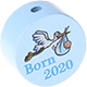 motif bead – "born 2020" : baby blue