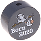 motif bead – "born 2020" : grey