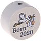motif bead – "born 2020" : light grey
