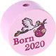 motif bead – "born 2020" : pastel pink