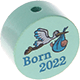 Perles avec motif « born 2022 » : menthe