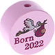 Perles avec motif « born 2022 » : rose