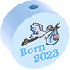 Perlina con motivo "Born 2023" : azzurro bambino