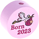 Koraliki z motywem "Born 2023" : różowy