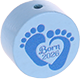 Motivperle Babyfüße – "Born 2026" : babyblau