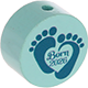 Motivperle Babyfüße – "Born 2026" : mint