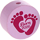 Motivperle Babyfüße – "Born 2026" : rosa