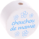 Motivperle – "chouchou/chouchoutte de mamie" (Französisch) : weiß - skyblau