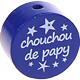 Motivperle – "chouchou/chouchoutte de papy" (Französisch) : dunkelblau