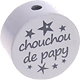 Motivpärla – "chouchou/chouchoutte de papy" : ljusgrå