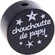 Motivperle – "chouchou/chouchoutte de papy" (Französisch) : schwarz