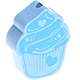 Perles avec motifs – cupcake : bleu bébé