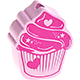 Perles avec motifs – cupcake : rose