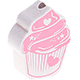 motif bead – cupcake : white - baby pink