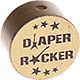 Korálek s motivem – "diaper rocker" : zlatá