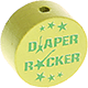Motivperle – "diaper rocker" (Englisch) : lemon