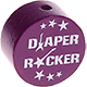 Motivperle – "diaper rocker" (Englisch) : purpurlila