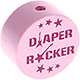 Motivperle – "diaper rocker" (Englisch) : rosa