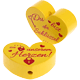 Perles avec motifs « Du bist der Schlüssel … zu unserem Herzen » : jaune