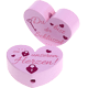 Perles avec motifs « Du bist der Schlüssel … zu unserem Herzen » : rose