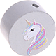 motif bead – unicorn : light grey