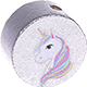 Perlina con motivo “Unicorno” : argento