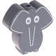 Motivpärla – elefant : grå