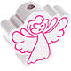 Perlina sagomata “Angioletto” : bianco - rosa scuro