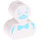 motif bead – duck : white - baby blue