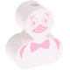 Perlina sagomata “Anatroccolo” : bianco - bambino rosa