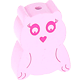motif bead – owl : pastel pink