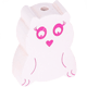 motif bead – owl : white - fuschia