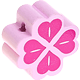 Kraal met motief Klaverblad : roze
