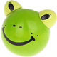 Motivpärla – groda 3D : gulgrön