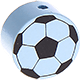 Korálek s motivem – fotbalový míč : světlomodrá