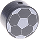 Korálek s motivem – fotbalový míč : šedá