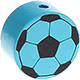 Korálek s motivem – fotbalový míč : světle tyrkysová