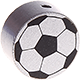 Korálek s motivem – fotbalový míč : stříbrná