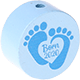 Motivperle Babyfüße – "Born 2020" : babyblau