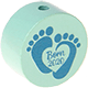 Motivperle Babyfüße – "Born 2020" : mint