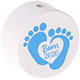 Motivperle Babyfüße – "Born 2020" : weiß - skyblau
